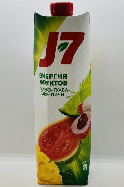 J7 Mango Guava Lime and Litchee Juice Drink With Pulp 0.97L.