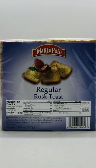 Marco Polo Regular Rusk Toast 220g.