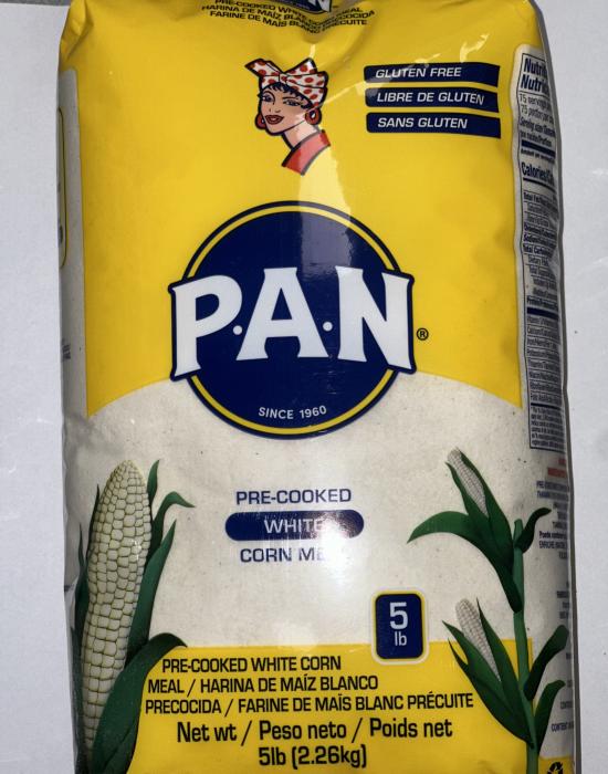 PAN PRE-COOKED WHITE CORN MEAL 5LB 2.26KG