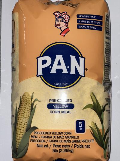 PAN PRE-COOKED YELLOW CORN MEAL 5LB 2.26KG