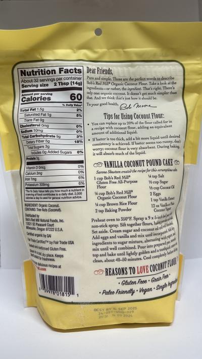 Bobs Red Mill  Coconut Flour 453g