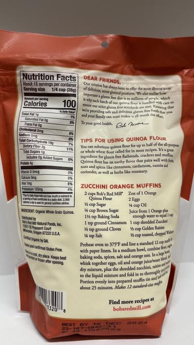 BOB'S RED MILL QUINOA FLOUR 510G