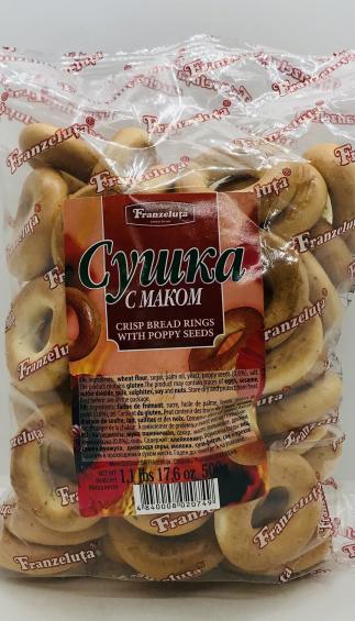 Franzeluta Crisp Bread Rings & Poppy Seeds 500g.