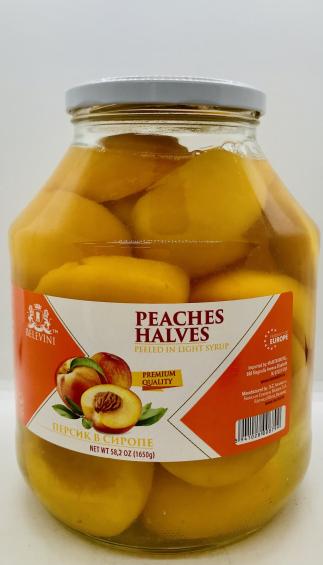 Belevini Peaches Halves Peeled in Light Syrup 1650g