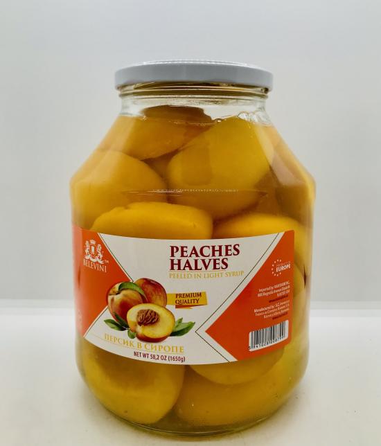 Belevini Peaches Halves Peeled in Light Syrup 1650g