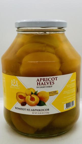 Belevini Apricot Halves in Light Syrup Pitted 1720g