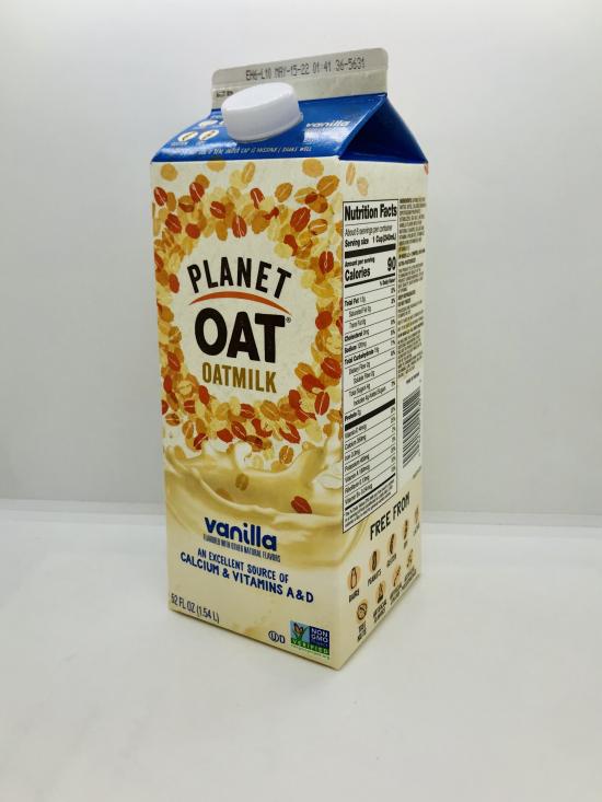 Planet Oat Oatmilk Vanilla flavored with other natural flavors w. vitamins A & D