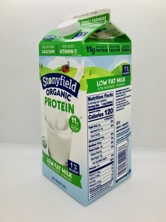 Stonyfield Organic Protein 1%milkfat Low fat milk