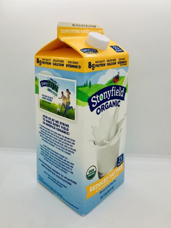 Stonyfield Reduced Fat Milk 2% milkfat