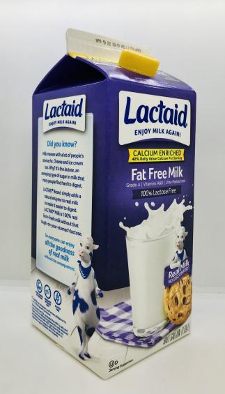 Lactaid Fat free Milk 1/2Gal Calcium Enriched