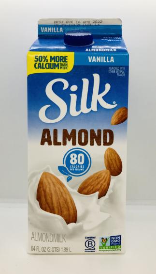 Silk Vanilla Almond milk 1/2 gallon