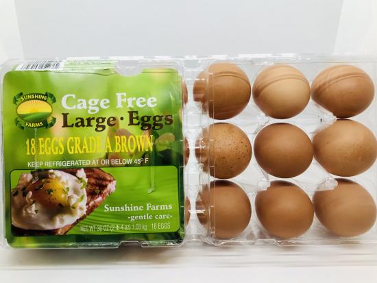 Sunshine Cage Free 18 Eggs Large