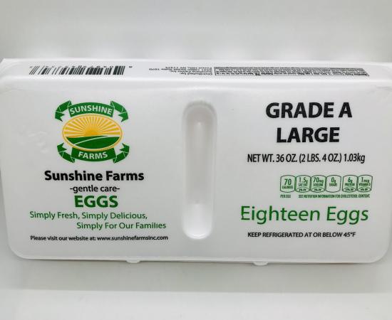 Sunshine White 18 Eggs Large