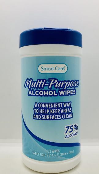 Smart Care Multi-Purpose Alcohol Wipes 72wipes