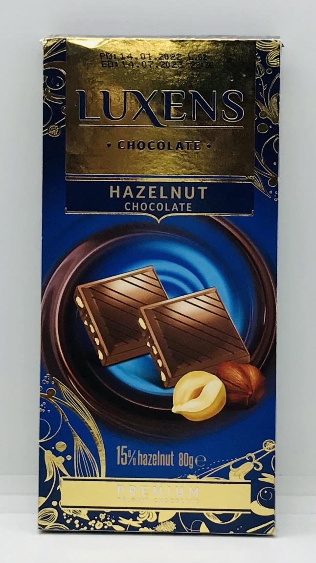 Luxens Chocolate Hazelnut 80g.