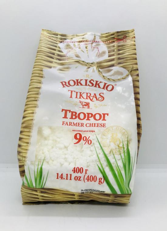 Rokiskio Tikras farmer cheese 9%