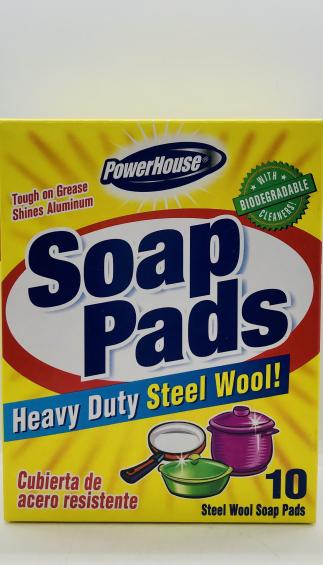 Power House Soap Pads Heavy Duty Steel Wool 10pads