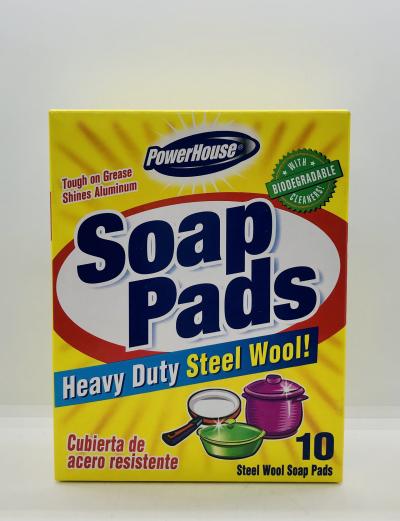 Power House Soap Pads Heavy Duty Steel Wool 10pads