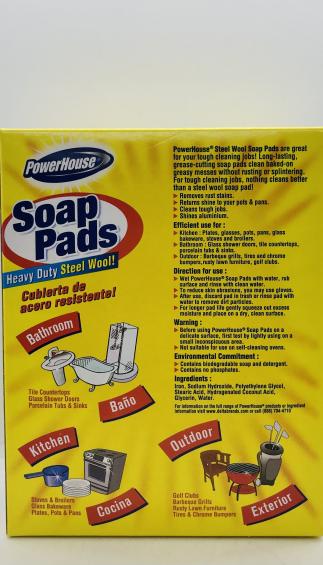 Power House Soap Pads Heavy Duty Steel Wool 10pads