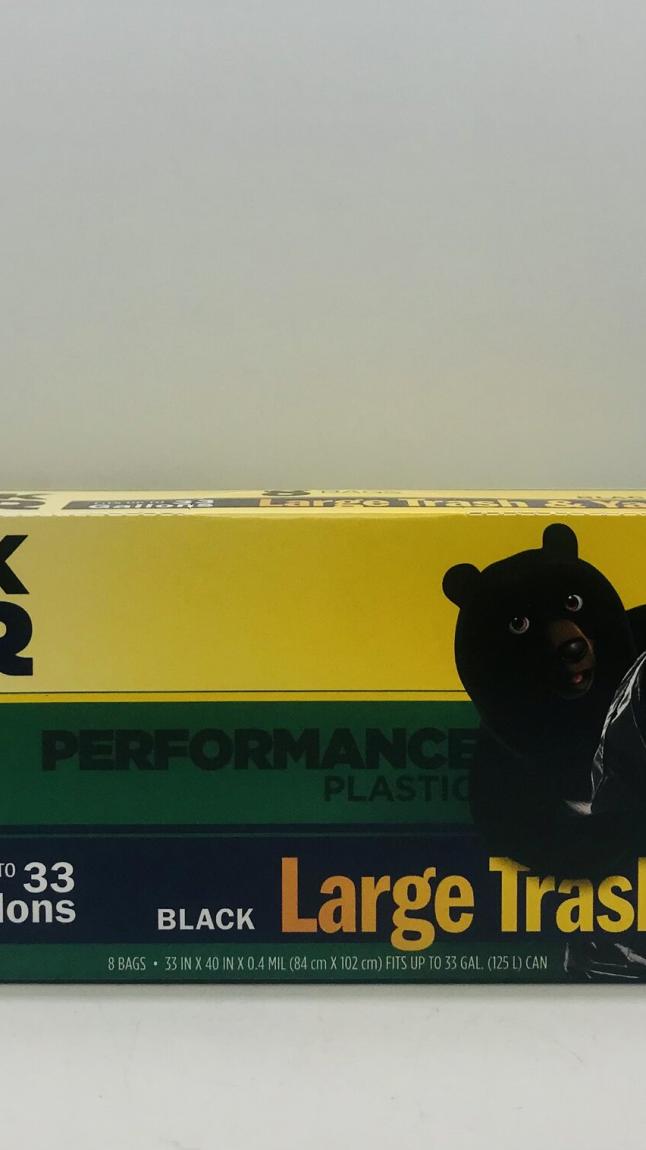 Black Bear Large Trash & Yard Performance Plastic 8 bags