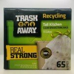 Trash Away Recycling  Tall Kitchen Clear Drawstring 65 Bags