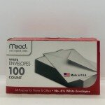 Mead White Envelopes 100 count