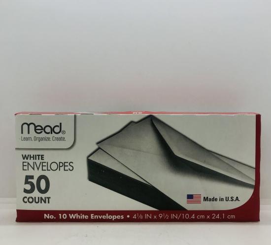 Mead White Envelopes 50 Count