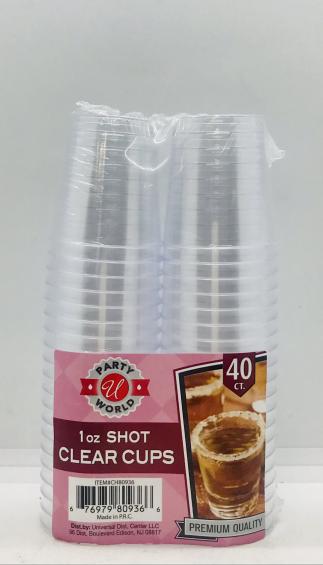 Party World Shot Clear Cups 40ct