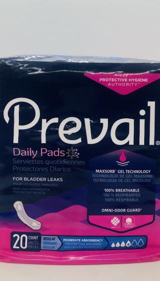 Prevail Daily Pads  20 count Regular