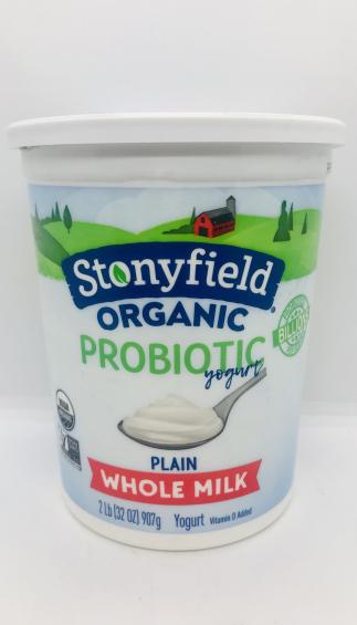 Stonyfield probiotic Yogurt Whole milk 2Lb Plain