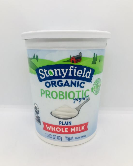 Stonyfield probiotic Yogurt Whole milk 2Lb Plain