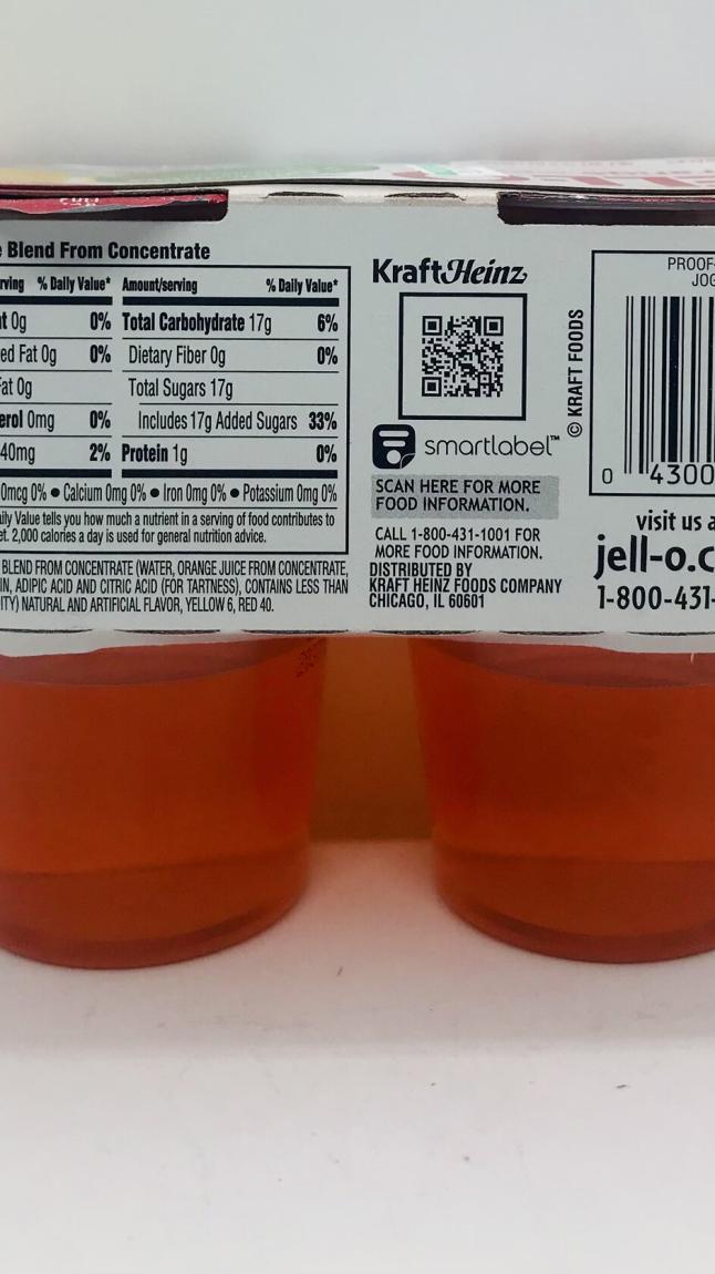 Jell-o orange Gelatin snacks original (384g.)