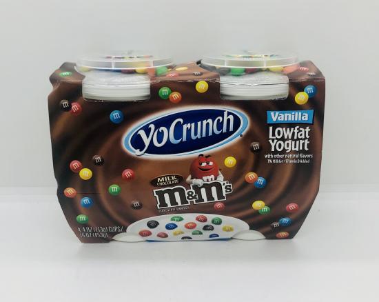 Yo Crunch M&M's Lowfat yogurt Vanilla 16 OZ