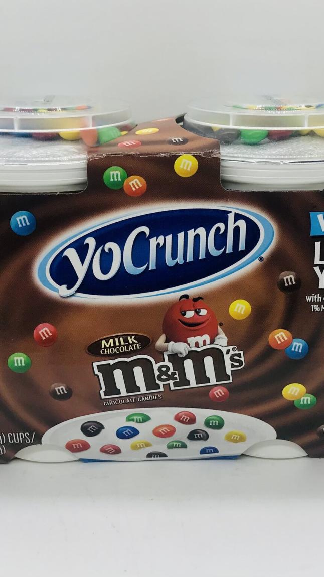 Yo Crunch M&M's Lowfat yogurt Vanilla 16 OZ