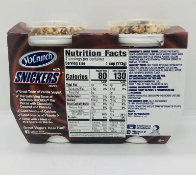 Yo Crunch Snickers Vanilla 4 snack cups