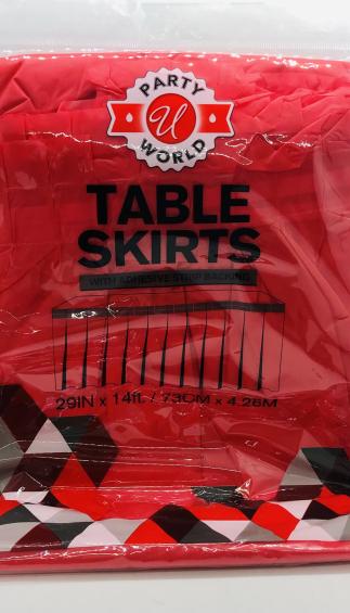 Party World Table Skirts With Adhesive Strip Backing