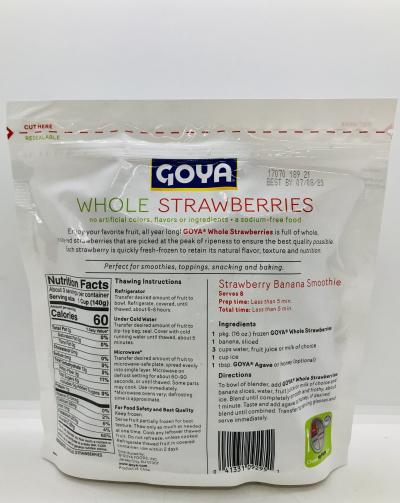 Goya Whole Strawberries Fresh Frozen 454g