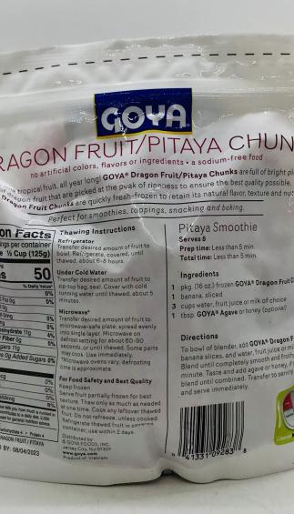 Goya Dragon Fruit Pitaya Chunks Fresh Frozen 454g