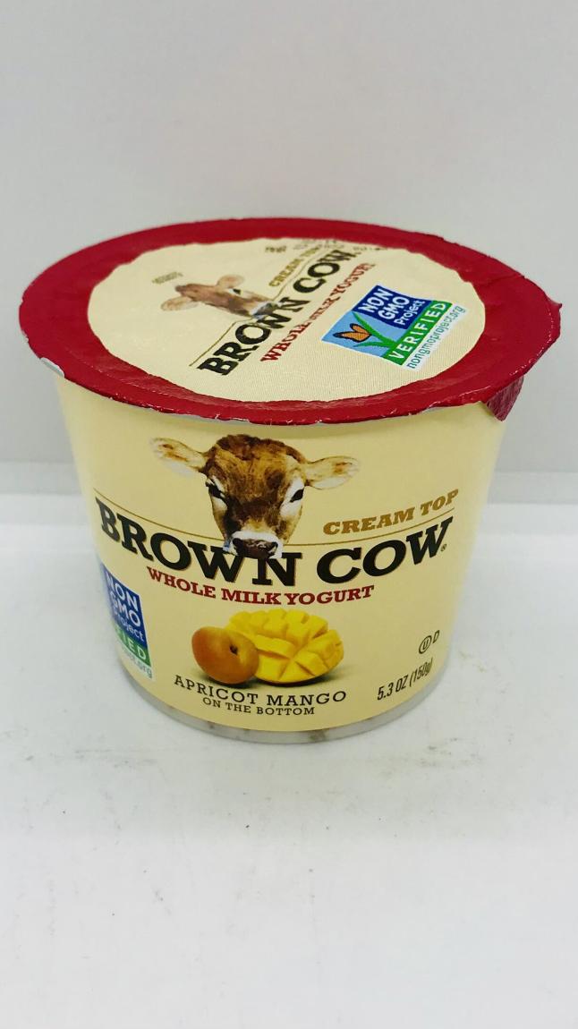 Brown Cow whole milk yogurt Apricot Mango 5.3 OZ