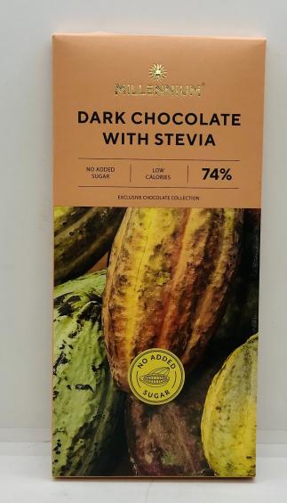 Millennium Dark Chocolate W Stevia 100g.