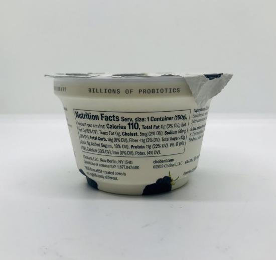 Chobani Greek Yogurt Blackberry 150g.