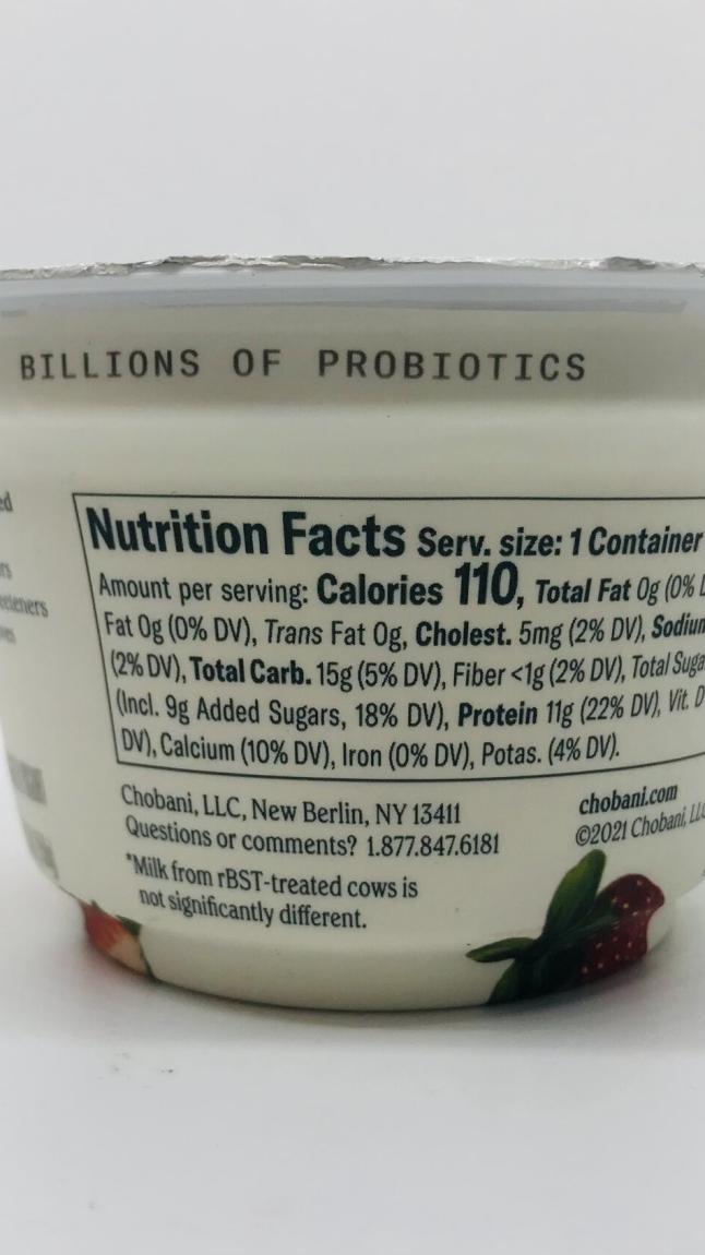 Chobani Greek Yogurt Strawberry 150g.