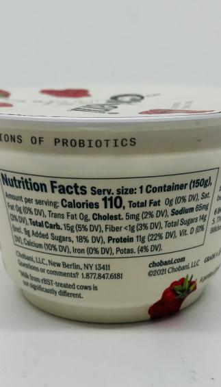 Chobani Greek Yogurt Raspberry 150g.