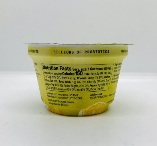 Chobani Greek Yogurt Lemon and Cream 150g.