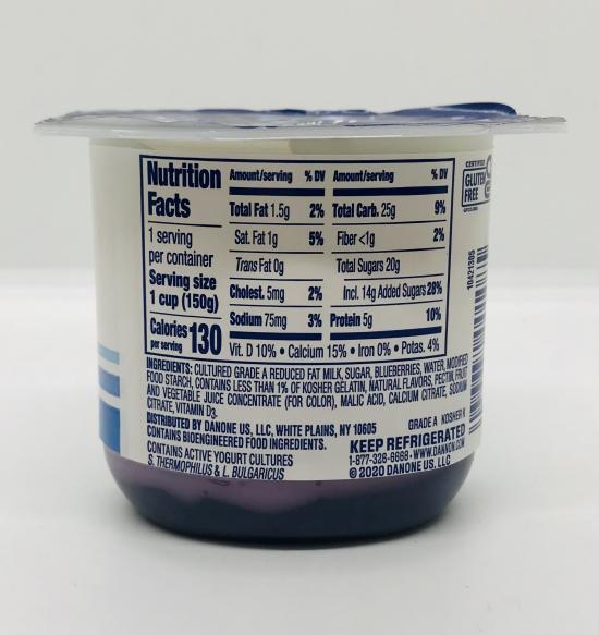 Dannon fruit on the bottom Blueberry 150g.