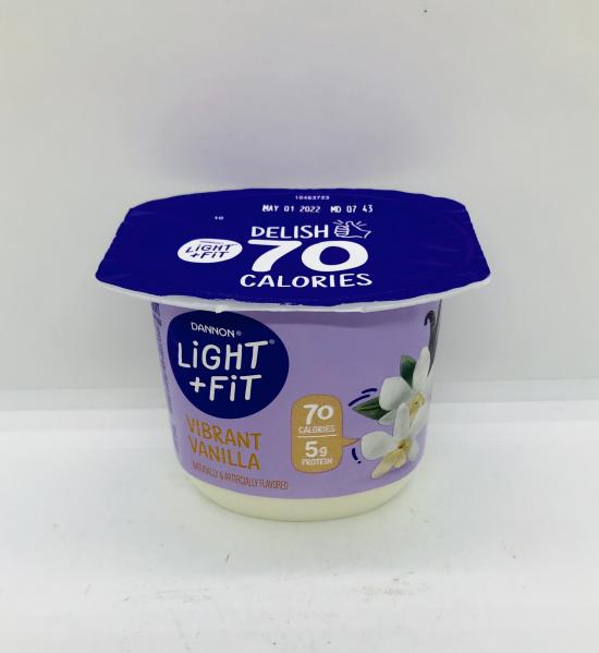 Dannon light + fit vanilla yogurt 150g.