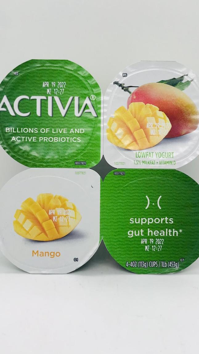 Activia lowfat Mango yogurt 113g x 4