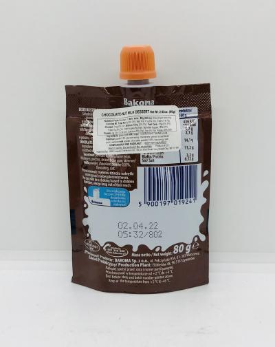 Bakoma Bakus Chocolate-nut milk dessert 80g.