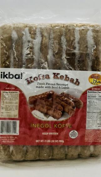 Ikbal Kofta Kebab Fresh Frozen Sausage 908g.