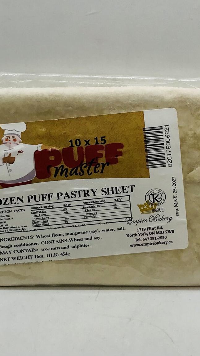 Puff Master Frozen Puff Pastry Sheet 454g.